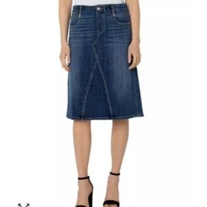 Liverpool Los Angeles Gia Glider Midi Skirt in Flagstone